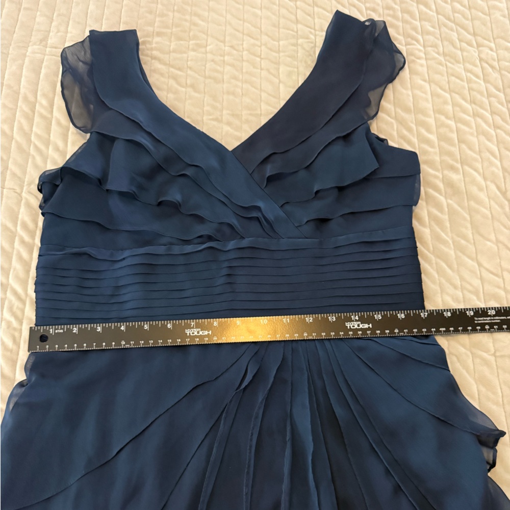 Adrianna Papell Chiffon Tiered Ruffle Evening Gown – Floor Length Formal Dress - Picture 7 of 9